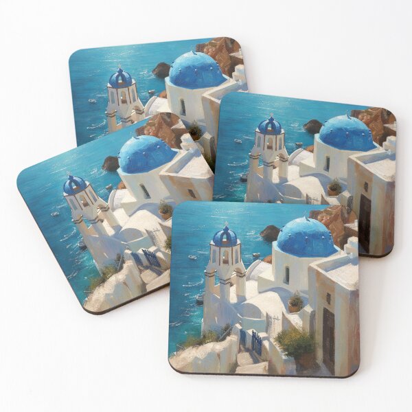Item preview, Santorini Oia Blue Dome Over Caldera designed and sold by AlexAtelier.