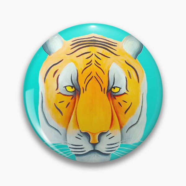Item preview, Tiger head portrait design teal background unique big cat present gift designed and sold by Arniesart85.