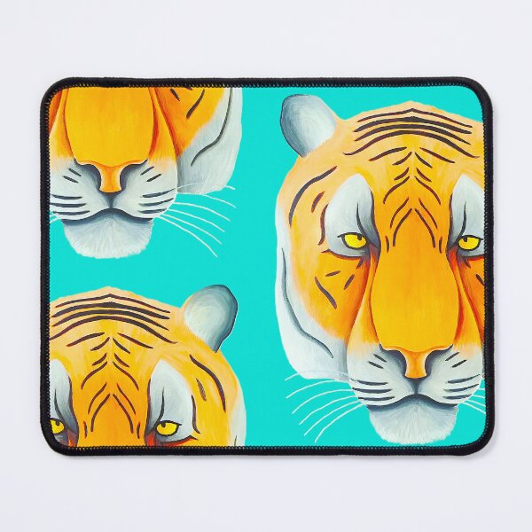 Item preview, Tiger head portrait design teal background unique big cat present gift designed and sold by Arniesart85.