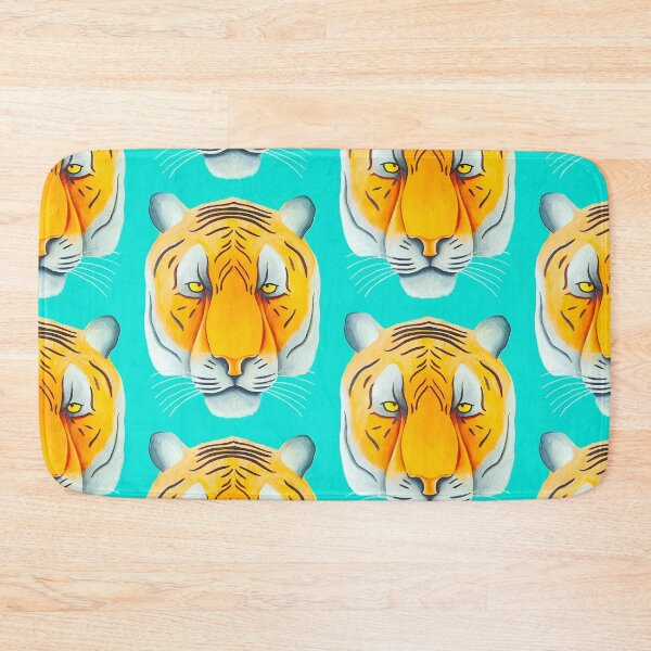 Item preview, Tiger head portrait design teal background unique big cat present gift designed and sold by Arniesart85.