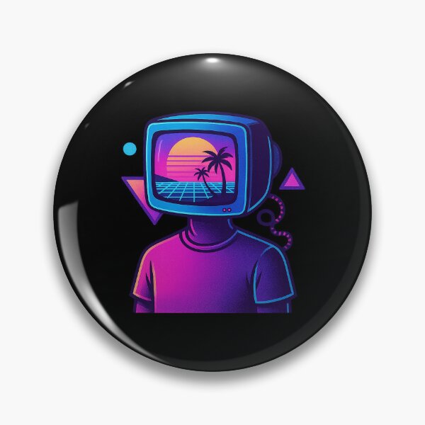 Item preview, CRT Head Vaporwave Figure – Retro Monitor Face designed and sold by AddictiveDesign.