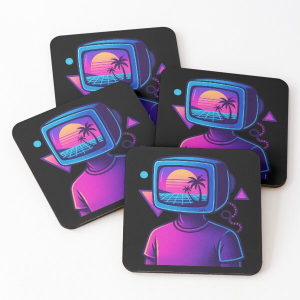 Item preview, CRT Head Vaporwave Figure – Retro Monitor Face designed and sold by AddictiveDesign.