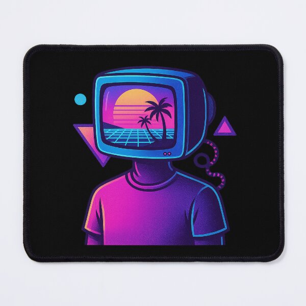 Item preview, CRT Head Vaporwave Figure – Retro Monitor Face designed and sold by AddictiveDesign.