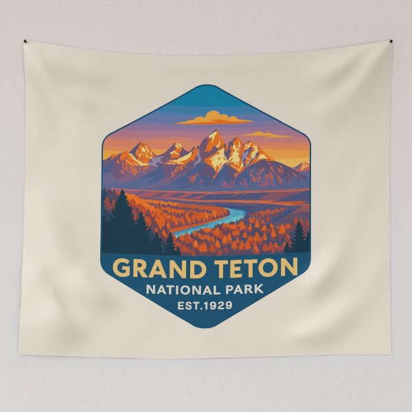 Item preview, Grand Teton National Park Retro Sticker designed and sold by Gideon Emmerich.