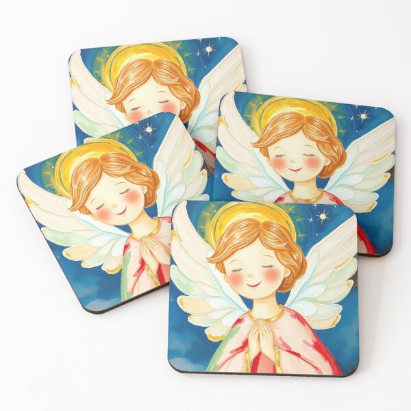 Item preview, Joyful Christmas Angel – Catholic Nativity Watercolor Art designed and sold by Heavenly Resonance.