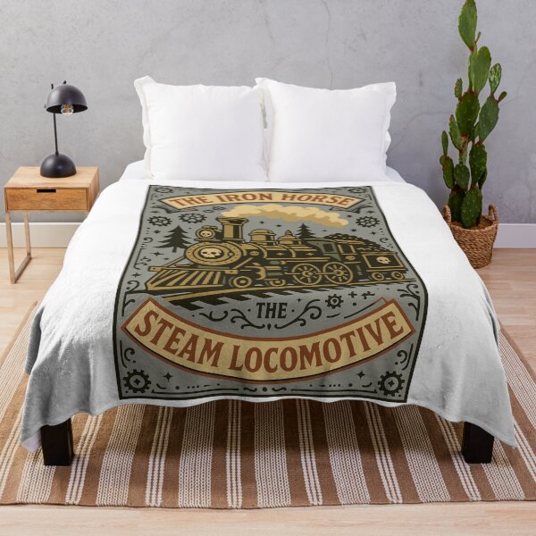 Item preview, The Iron Horse Vintage Steam Locomotive Illustration Retro Train Steampunk Art Design designed and sold by JoyBoyStudio1.