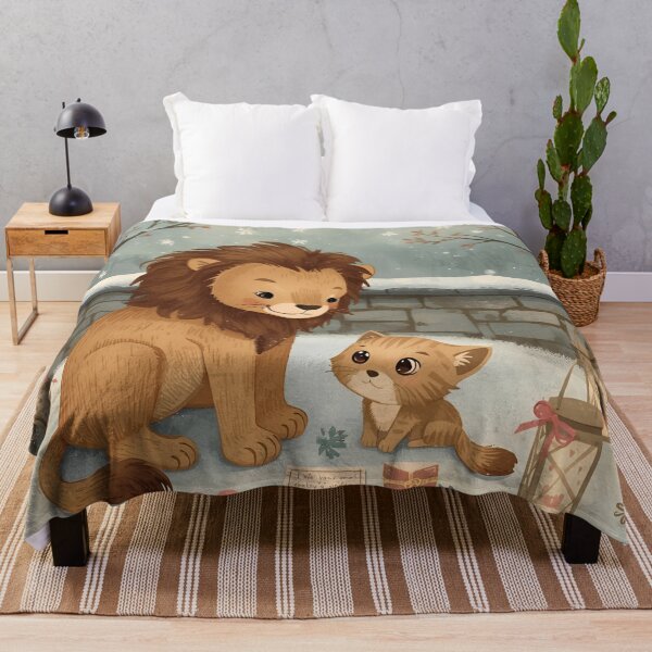 Item preview, Valentine’s Lion & Kitten Couple • Whimsical Heart Charm Prep Art designed and sold by WildlifeWhimsy.