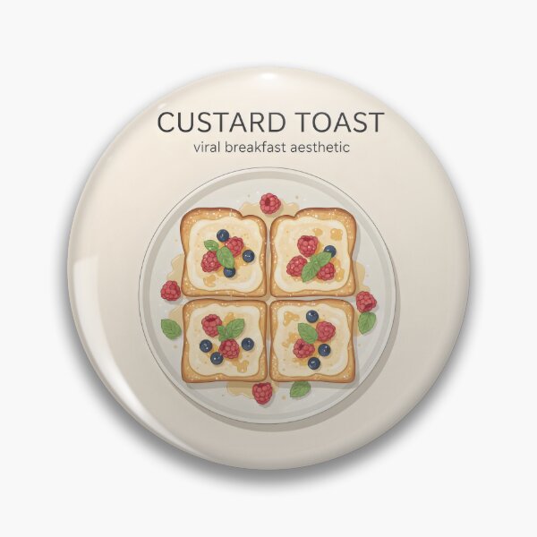 Item preview, Custard Toast Viral Breakfast Design with Berries and Aesthetic Food Vibes designed and sold by SplashTastic.
