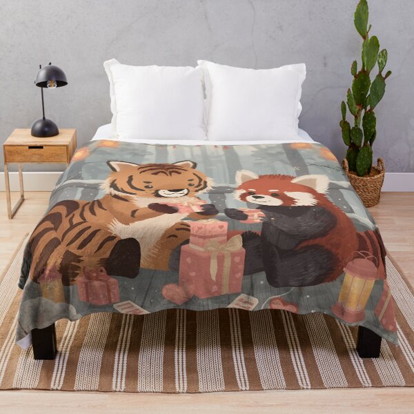 Item preview, Valentine’s Tiger & Red Panda Couple • Whimsical Heart Box Prep Art designed and sold by WildlifeWhimsy.