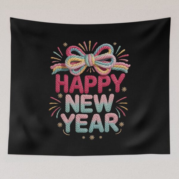 Item preview, Happy New Year - Pastel Woven Rope Bow designed and sold by Polarisofficial.