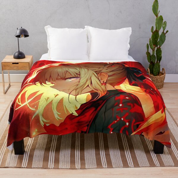 Item preview, Saber- Crimson Resolve – Anime Warrior Girl Surrounded by Burning Shadows designed and sold by Dyan4.