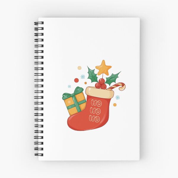 Item preview, A minimalist cozy Christmas design with Santas red boot. Christmas stocking filled with gifts. designed and sold by JuKoArt.