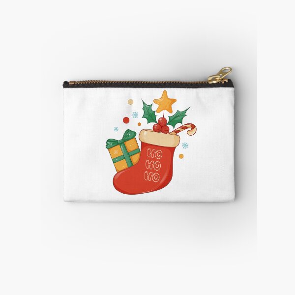 Item preview, A minimalist cozy Christmas design with Santas red boot. Christmas stocking filled with gifts. designed and sold by JuKoArt.