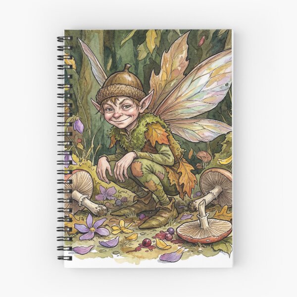 Item preview, Pixie Mischief creature of folklore watercolor artwork illustration designed and sold by Vintage Designs +.