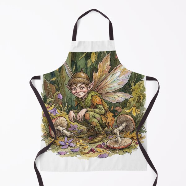 Item preview, Pixie Mischief creature of folklore watercolor artwork illustration designed and sold by Vintage Designs +.
