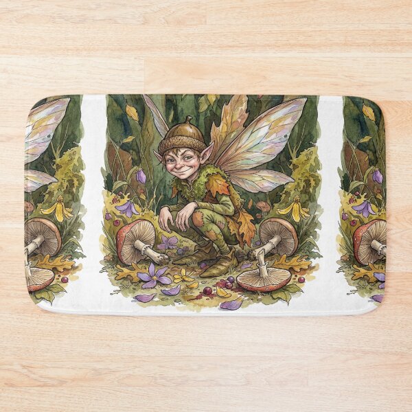 Item preview, Pixie Mischief creature of folklore watercolor artwork illustration designed and sold by Vintage Designs +.