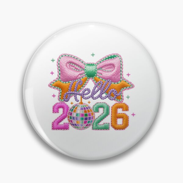 Item preview, Hello 2026 - Pastel Embroidery and Disco Ball designed and sold by Polarisofficial.