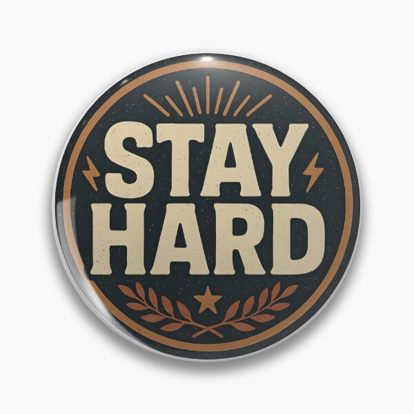 Item preview, Vintage Stay Hard – Retro Motivation Logo designed and sold by Dax Studio.