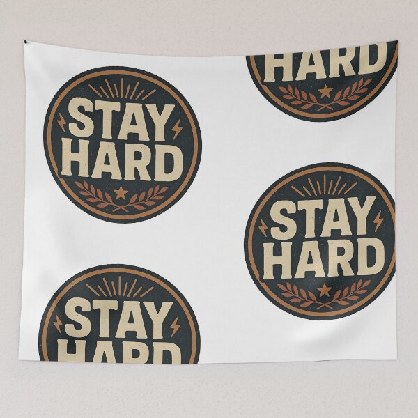 Item preview, Vintage Stay Hard – Retro Motivation Logo designed and sold by Dax Studio.