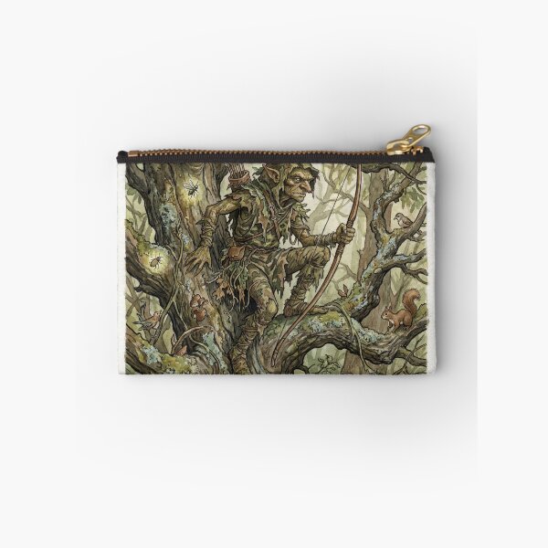 Item preview, Hobgoblin Ranger creature of folklore watercolor artwork illustration designed and sold by Vintage Designs +.