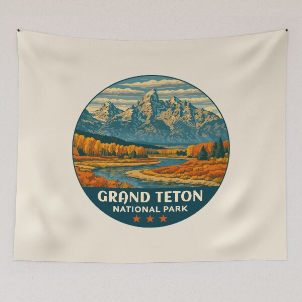 Item preview, Grand Teton National Park Retro Sticker designed and sold by Gideon Emmerich.