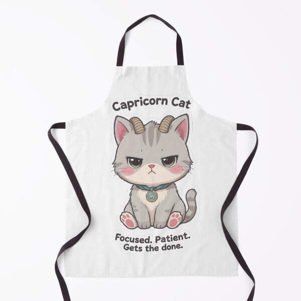 Item preview, Capricorn Cat – Calm & Determined Zodiac Chibi Cat Sticker designed and sold by Purr-Vibes.