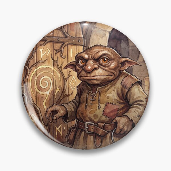 Item preview, Hobgoblin Manor Guardian creature of folklore watercolor artwork illustration designed and sold by Vintage Designs +.