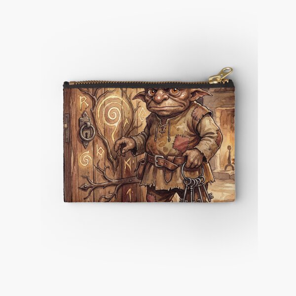 Item preview, Hobgoblin Manor Guardian creature of folklore watercolor artwork illustration designed and sold by Vintage Designs +.