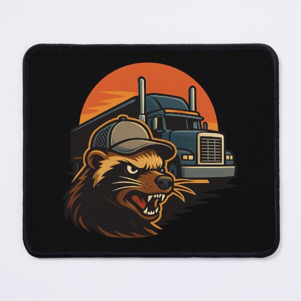 Item preview, A brave honey badger truck driver, a work of art about wildlife on the road designed and sold by Ach&Koor.