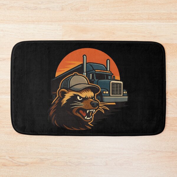 Item preview, A brave honey badger truck driver, a work of art about wildlife on the road designed and sold by Ach&Koor.