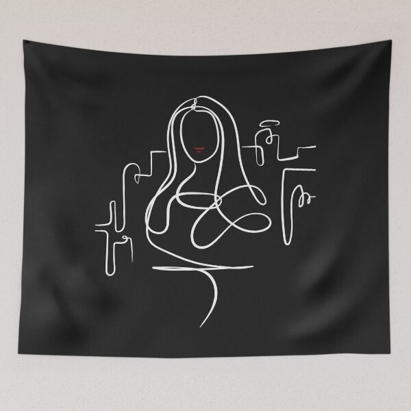 Item preview, Minimalist Mona Lisa One-Line Art | Modern Abstract Portrait Illustration designed and sold by Cosmodoody.