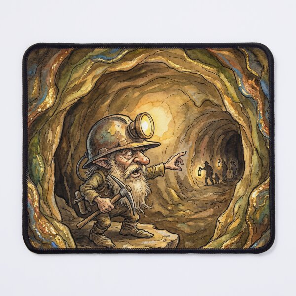 Item preview, Tommy Knocker Warning Miner Spirit creature of folklore watercolor artwork illustration designed and sold by Vintage Designs +.