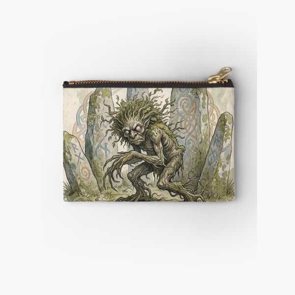 Item preview, Spriggan Stone Guardian creature of folklore watercolor artwork illustration designed and sold by Vintage Designs +.