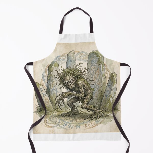 Item preview, Spriggan Stone Guardian creature of folklore watercolor artwork illustration designed and sold by Vintage Designs +.