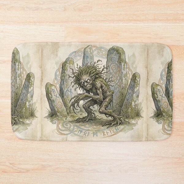 Item preview, Spriggan Stone Guardian creature of folklore watercolor artwork illustration designed and sold by Vintage Designs +.