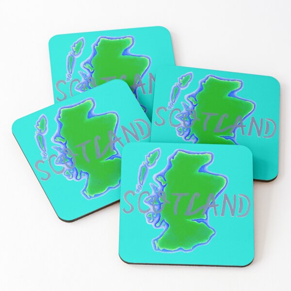 Item preview, Map of Scotland teal background authentic Scottish design unique gift designed and sold by Arniesart85.