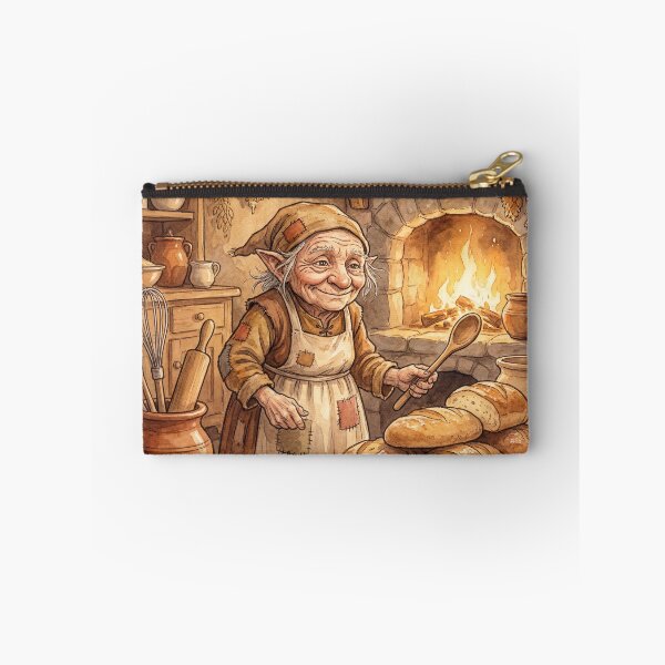 Item preview, Brownie in her Cozy Kitchen creature of folklore watercolor artwork illustration designed and sold by Vintage Designs +.