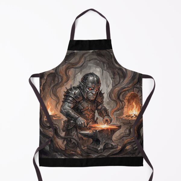 Item preview, Duergar at its Forge creature of folklore watercolor artwork illustration designed and sold by Vintage Designs +.
