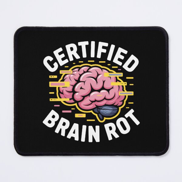 Item preview, Certified Brain Rot Glitch Design with Stylized Brain and Digital Overload Aesthetic designed and sold by SplashTastic.