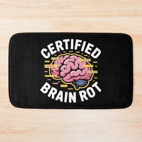 Item preview, Certified Brain Rot Glitch Design with Stylized Brain and Digital Overload Aesthetic designed and sold by SplashTastic.