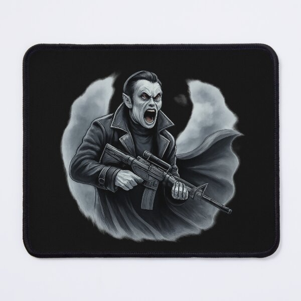 Item preview, Tactical Vampire with Assault Rifle - Dark Gothic Action Art designed and sold by Gothic Fantasy.