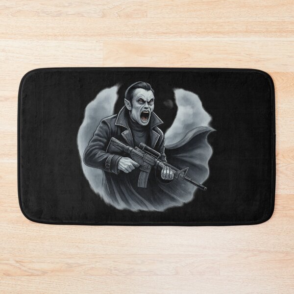 Item preview, Tactical Vampire with Assault Rifle - Dark Gothic Action Art designed and sold by Gothic Fantasy.