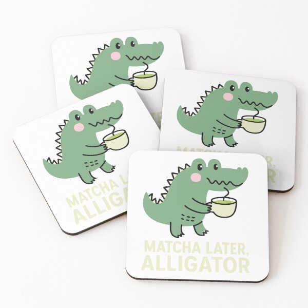 Item preview, Matcha later, alligator pun green tea designed and sold by CreareAT.