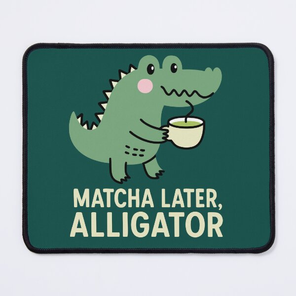 Item preview, Matcha later, alligator pun green tea designed and sold by CreareAT.
