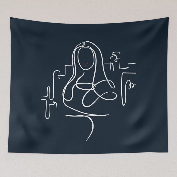 Item preview, Minimalist Mona Lisa One-Line Art | Modern Abstract Portrait Illustration designed and sold by Cosmodoody.