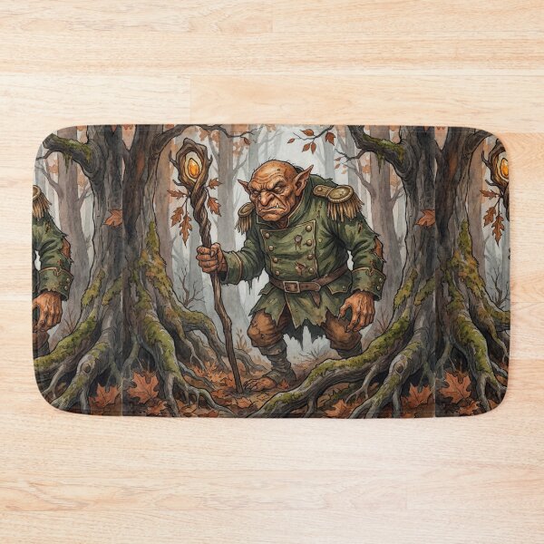Item preview, Hobgoblin Autumnal General creature of folklore watercolor artwork illustration designed and sold by Vintage Designs +.