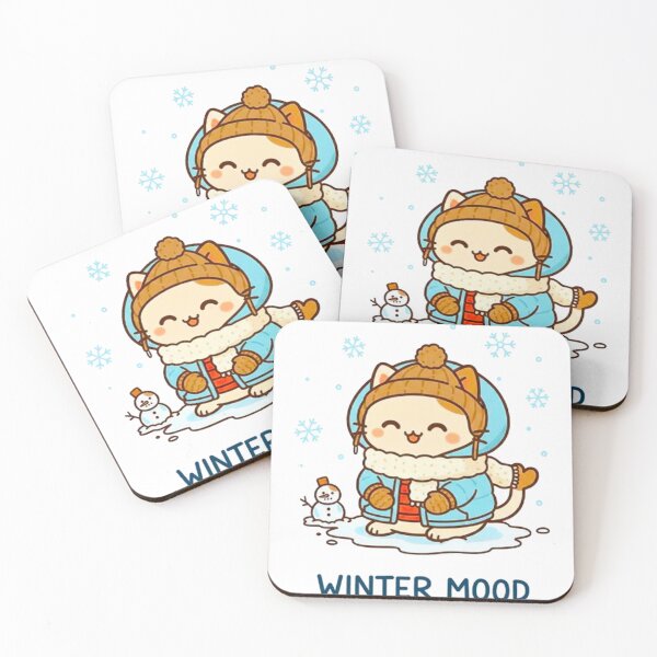 Item preview, Cute Mochi Paw Cozy Winter Mood Cat: Ready for Snow Day Hugs designed and sold by MT-Hub | Art for Every Soul.