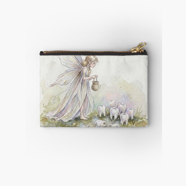 Item preview, Tooth Fairy with Pearly whites creature of folklore watercolor artwork illustration designed and sold by Vintage Designs +.