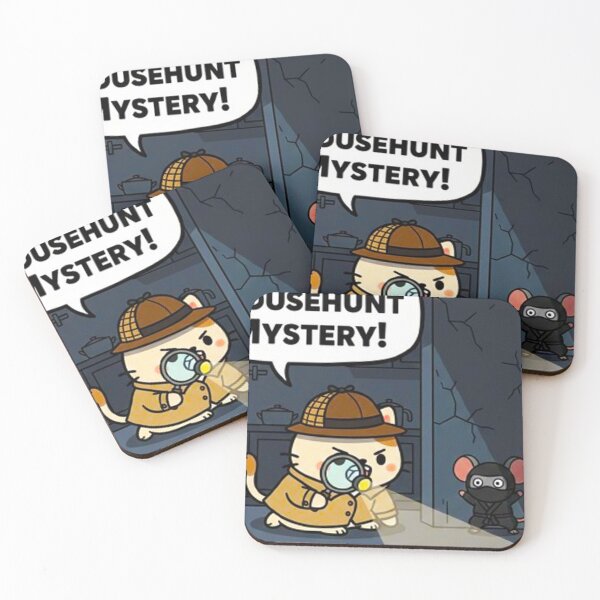 Item preview, Cute Mochi Paw Mousehunt Mystery! Detective Cat vs. Ninja Mouse designed and sold by MT-Hub | Cute Aesthetic Art, Stickers & Phone Cases.