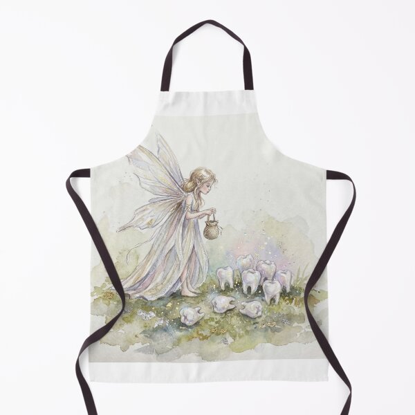 Item preview, Tooth Fairy with Pearly whites creature of folklore watercolor artwork illustration designed and sold by Vintage Designs +.